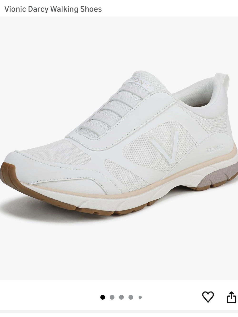 Vionic Womens Darcy Slip-On Walking Shoes - White